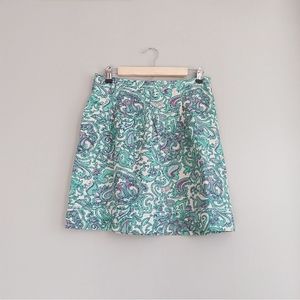 LOFT Paisley Teal Skirt